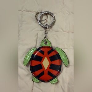 Vera Bradley Turtle Keychain with Red and Green Design